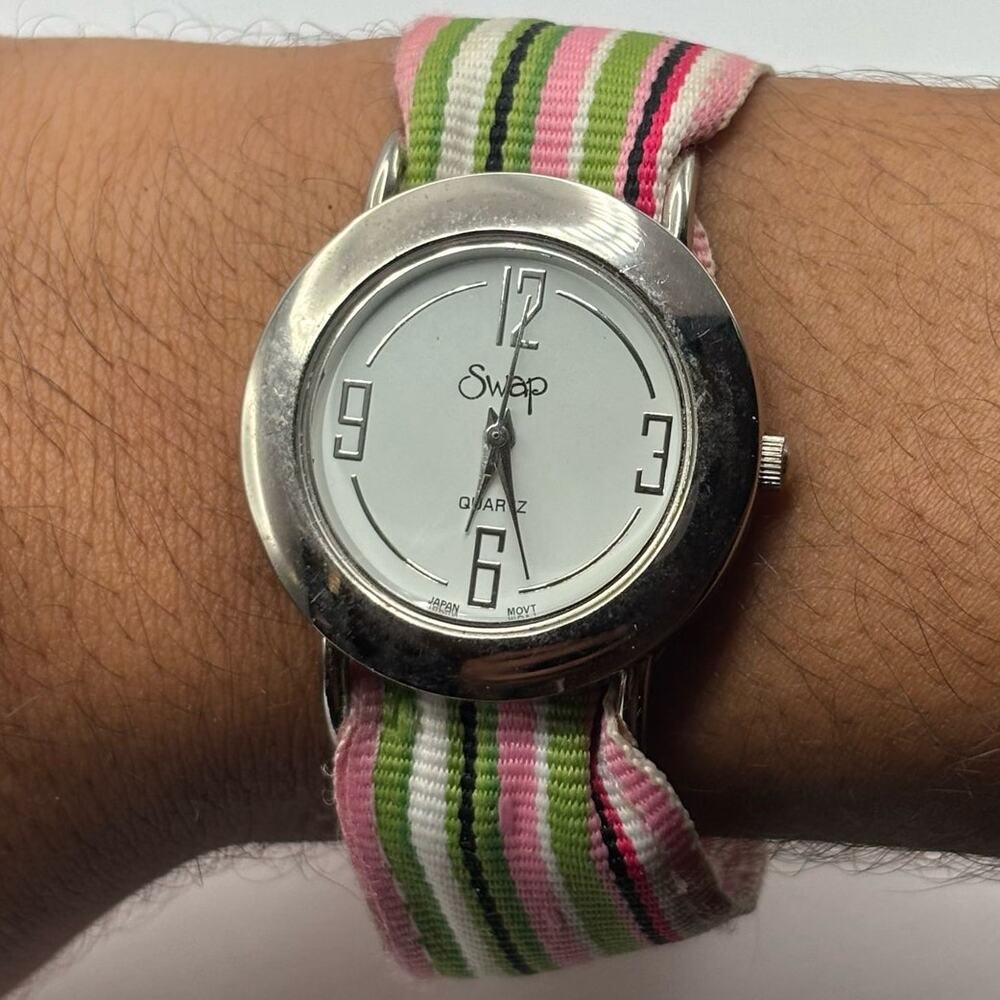 Silver & Pink Swap Watch